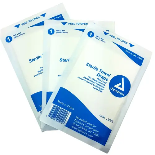 Buy Dynarex Towel Drapes, Sterile, Plain, 18"x 26", 50/box  online at Mountainside Medical Equipment
