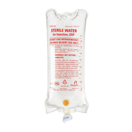 Sterile Water for Injection IV Bag Solution 1000ml, 12/Case