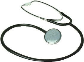 Single-Head Stethoscope, Black - ideal for clear heart and lung health assessment and diagnostics.