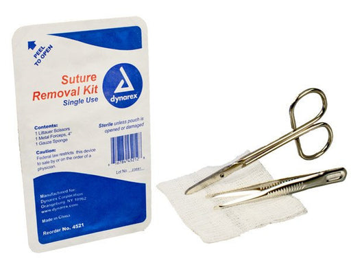 Buy Dynarex Suture Removal Kit with Metal Scissors & Forceps, Sterile  online at Mountainside Medical Equipment