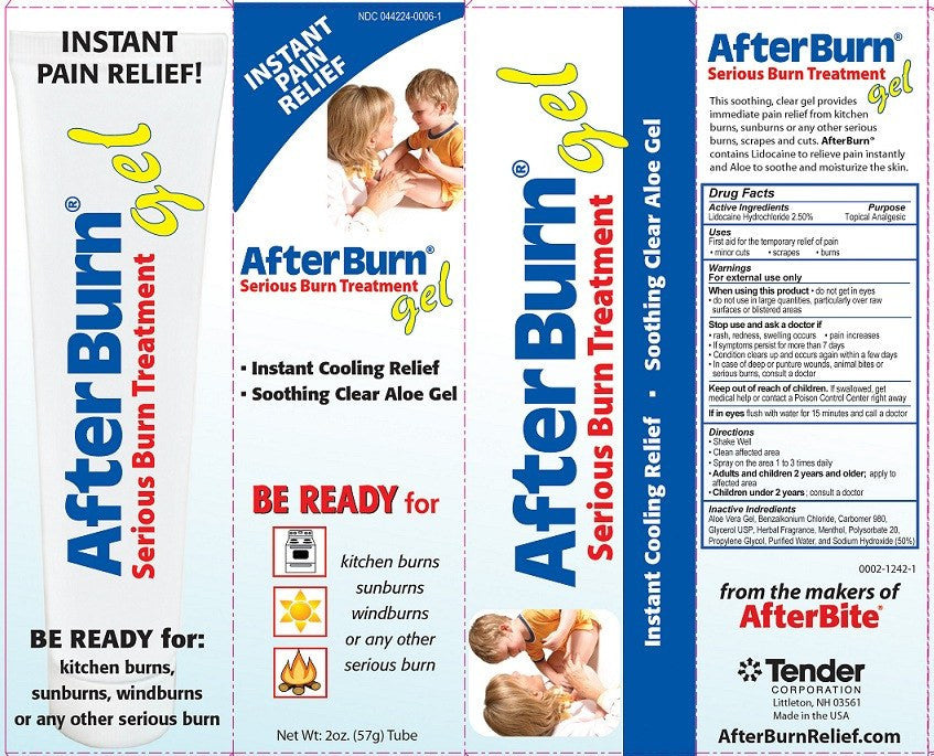 Buy Tender Corporation After Burn Serious Burn Treatment Gel with Lidocaine Hydrochloride & Aloe Vera  online at Mountainside Medical Equipment